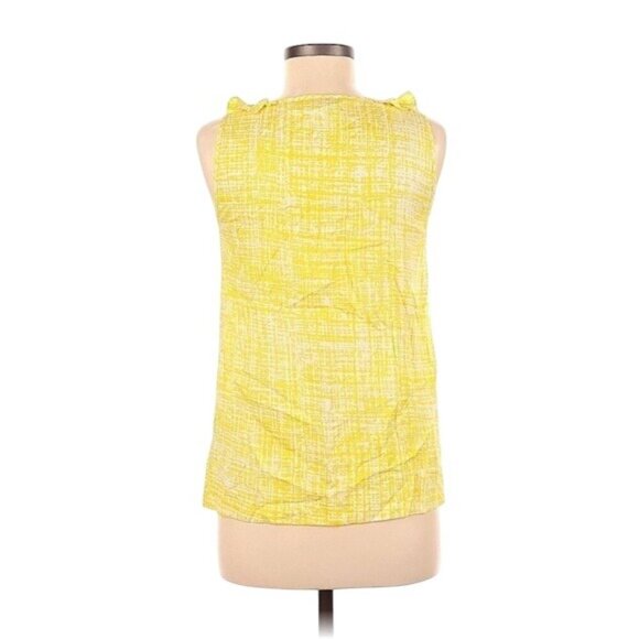 Kate Spade Maddie Yellow Ruffle Tank Top Blouse Size 6 Cotton Silk Sleeveless - Picture 2 of 2